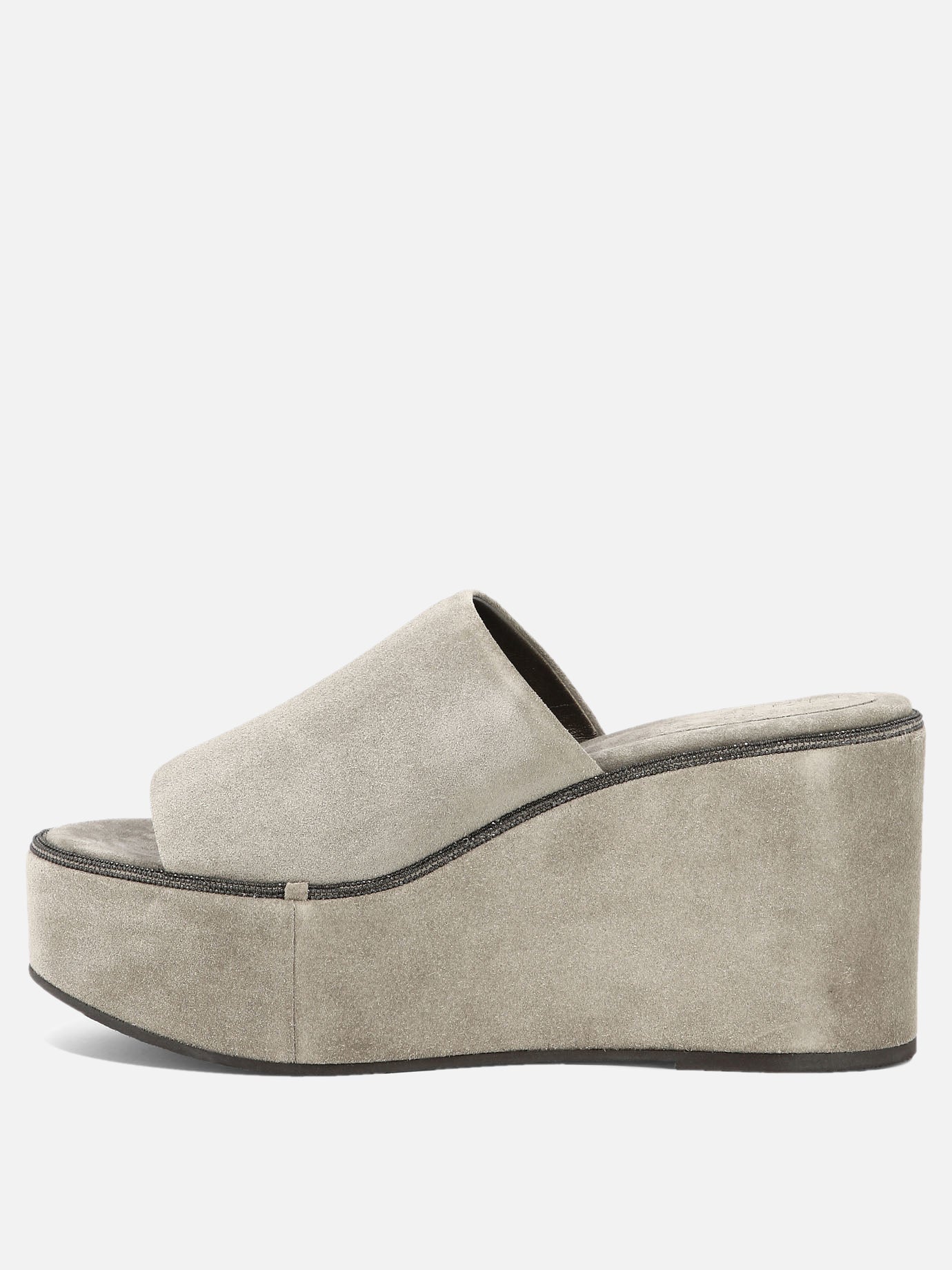 Suede wedges with precious welt