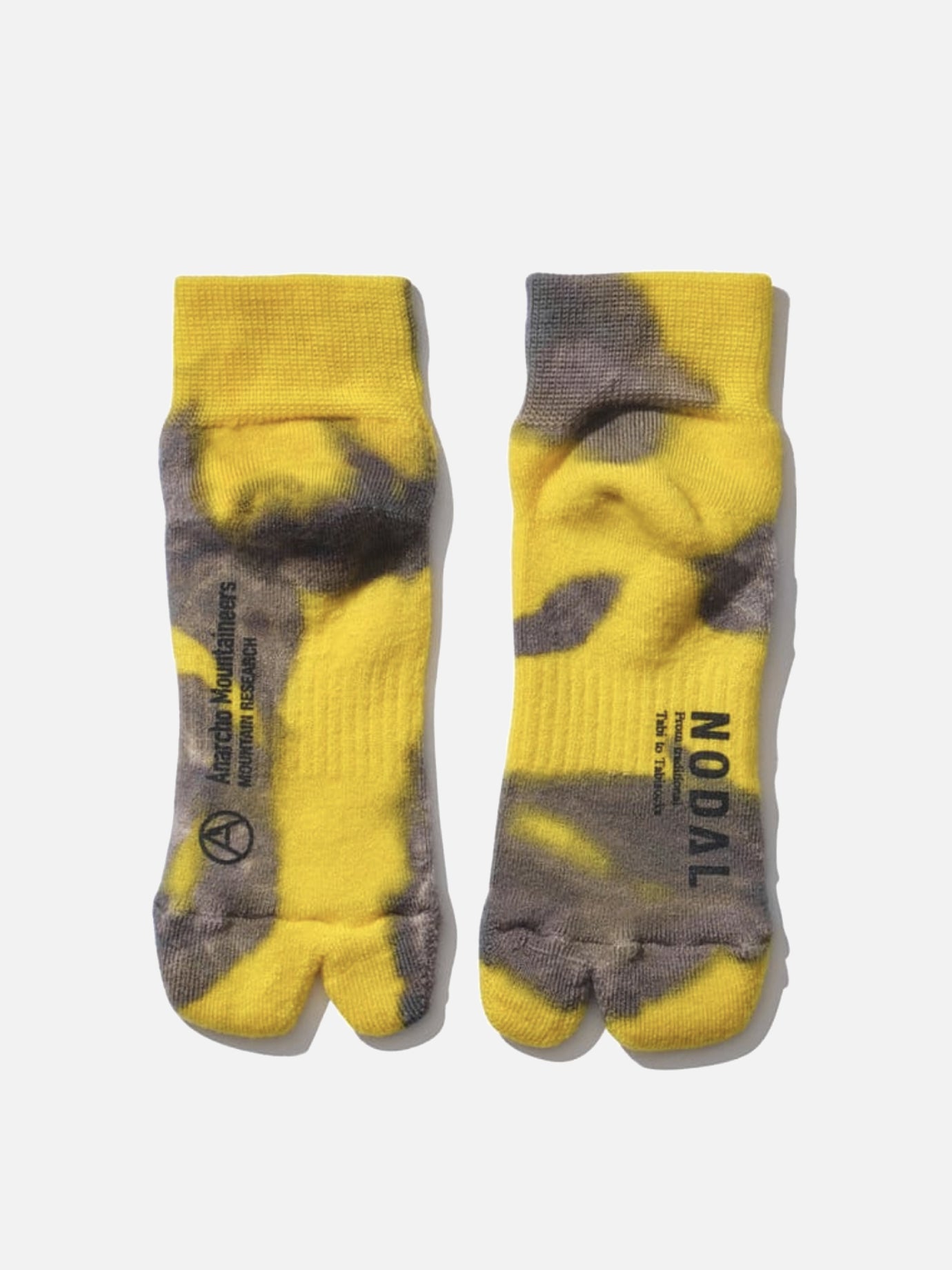 Mountain Research "Tie Dye Tabi" socks Yellow