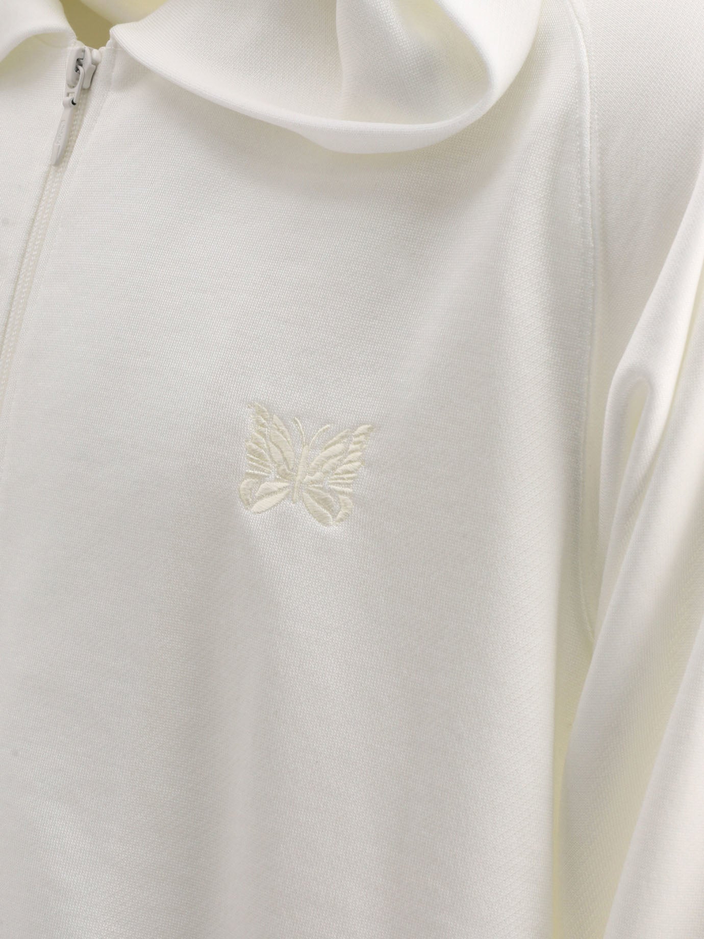 Needles Embroidered zippered sweatshirt White