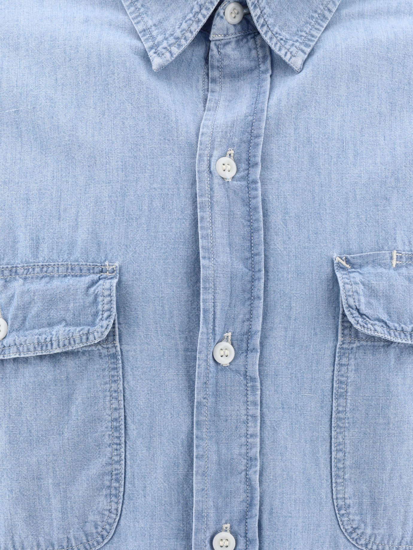 OrSlow Shirt with chest pockets Light blue