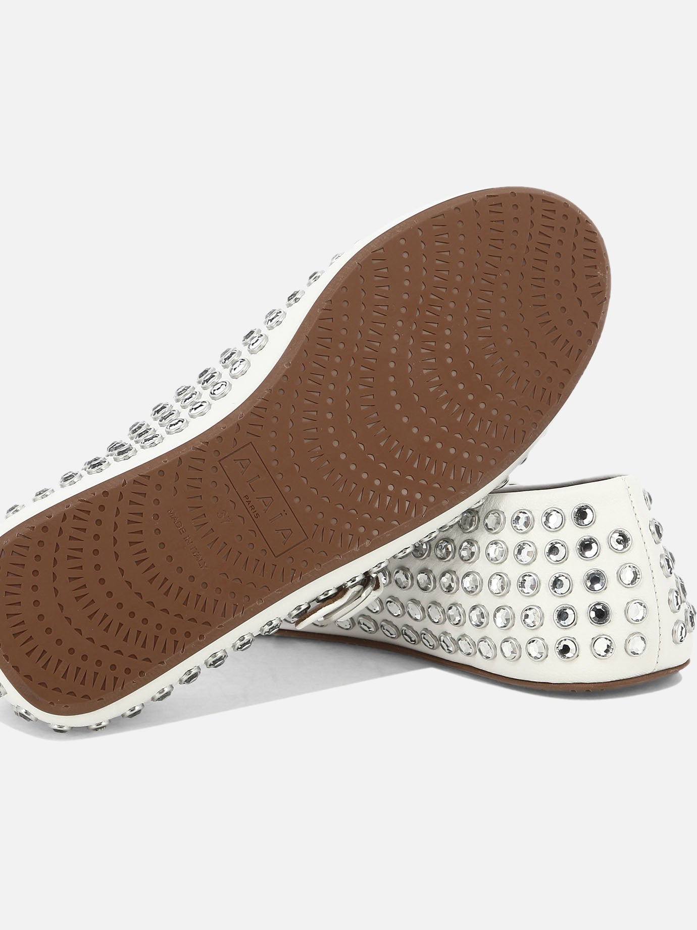 Alaïa Rhinestone ballet flats 10096748_37 White thumbnail_5