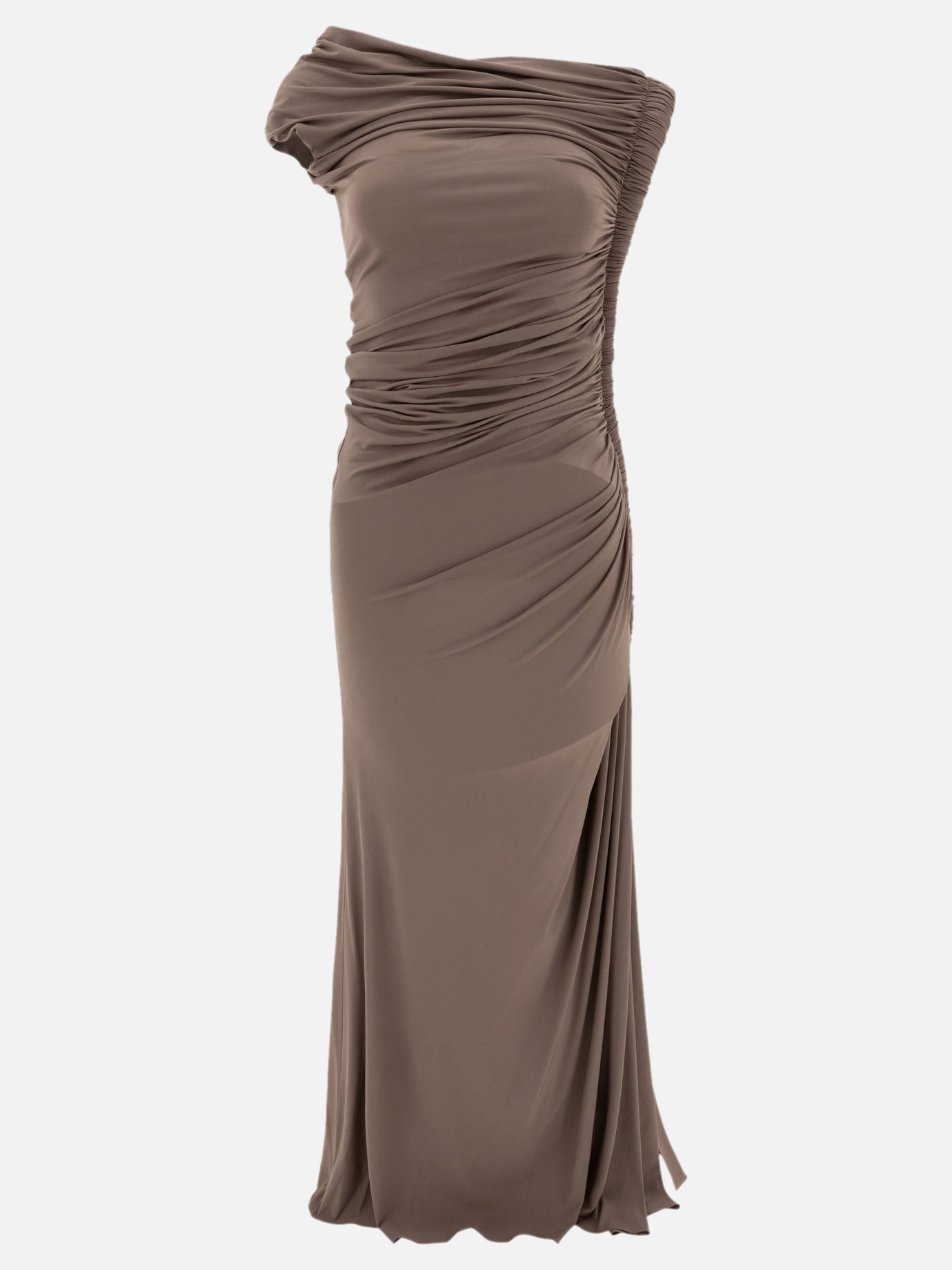 Alaïa Draped midi dress 16111840_36 Brown thumbnail_1