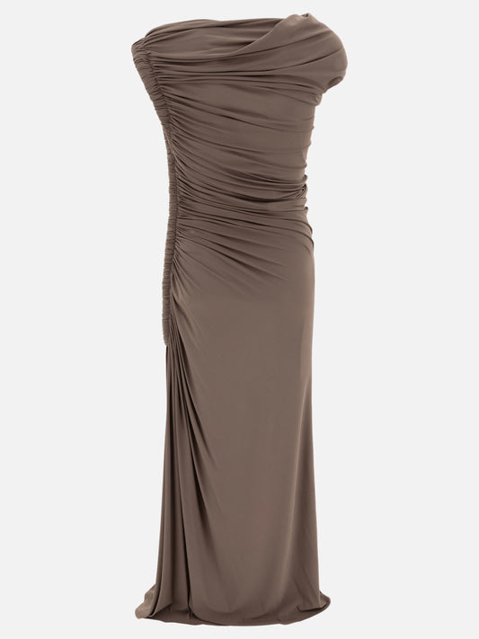 Alaïa Draped midi dress 16111840_36 Brown 2