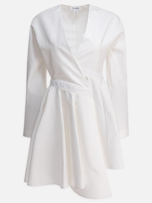 Alaïa Asymmetric short dress 11656783_38 White 1