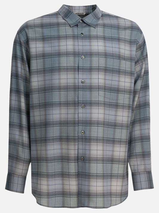 Casual shirts Check  Light blue - Auralee Men | PLP | VIETTI Online Store 
