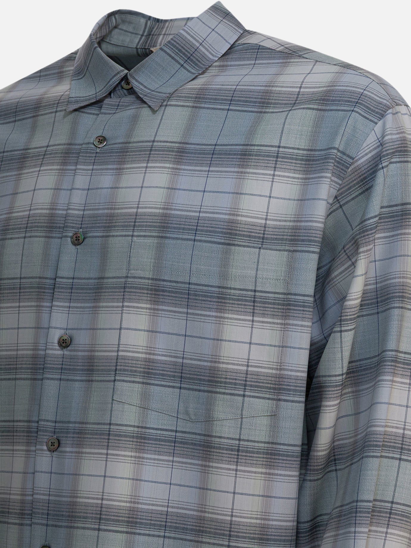 Casual shirts Check  Light blue - Auralee Men | PDP | VIETTI Online Store | thumbnail_4