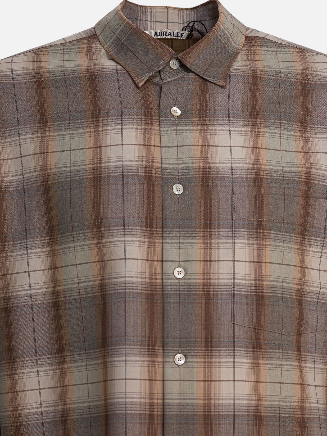 Casual shirts Check  Beige - Auralee Men | PDP | VIETTI Online Store | thumbnail_3