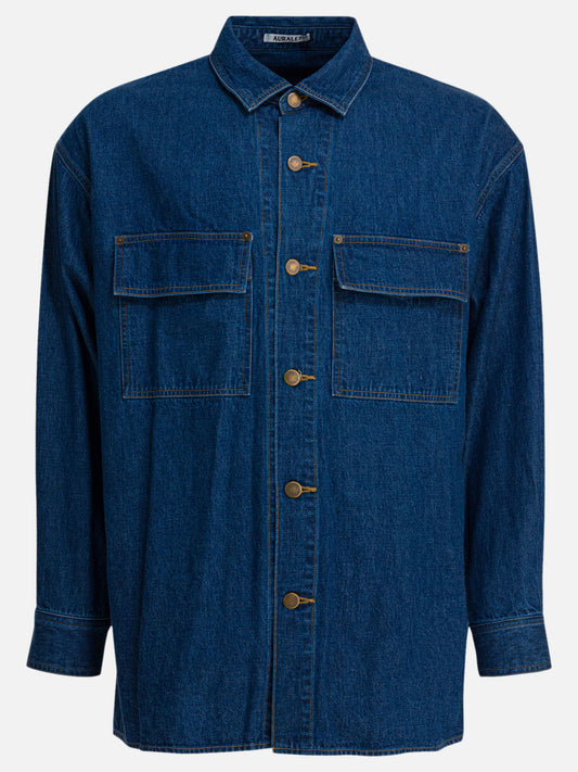 Casual shirts Denim  Blue - Auralee Men | PLP | VIETTI Online Store 

