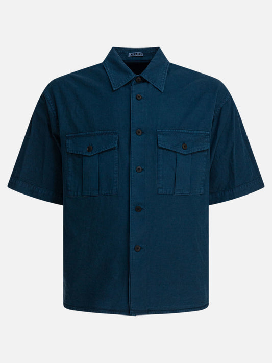 Casual shirts Solid colour  Blue - Auralee Men | PLP | VIETTI Online Store 

