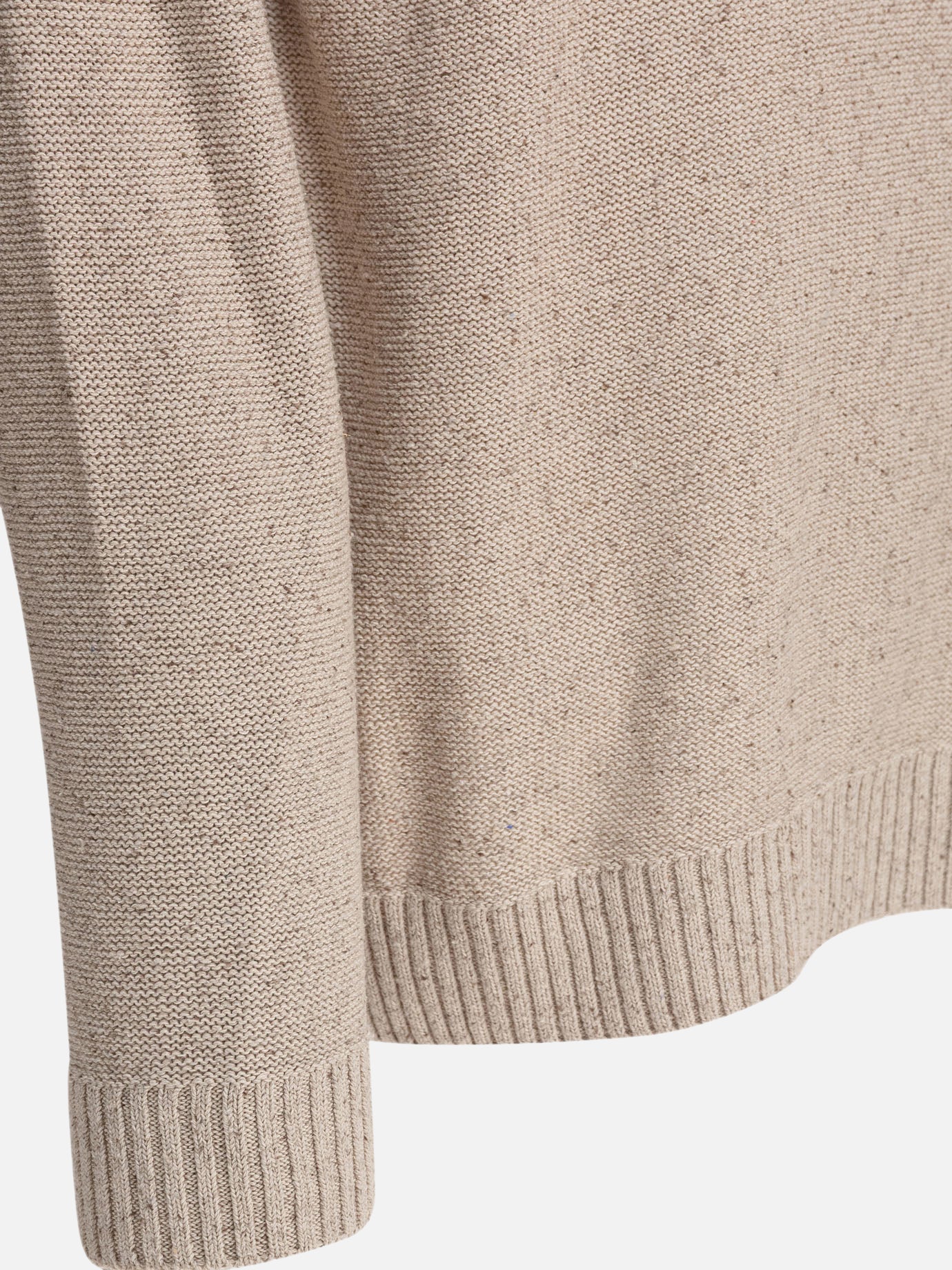 Beams Plus Round neck roll sweater Beige