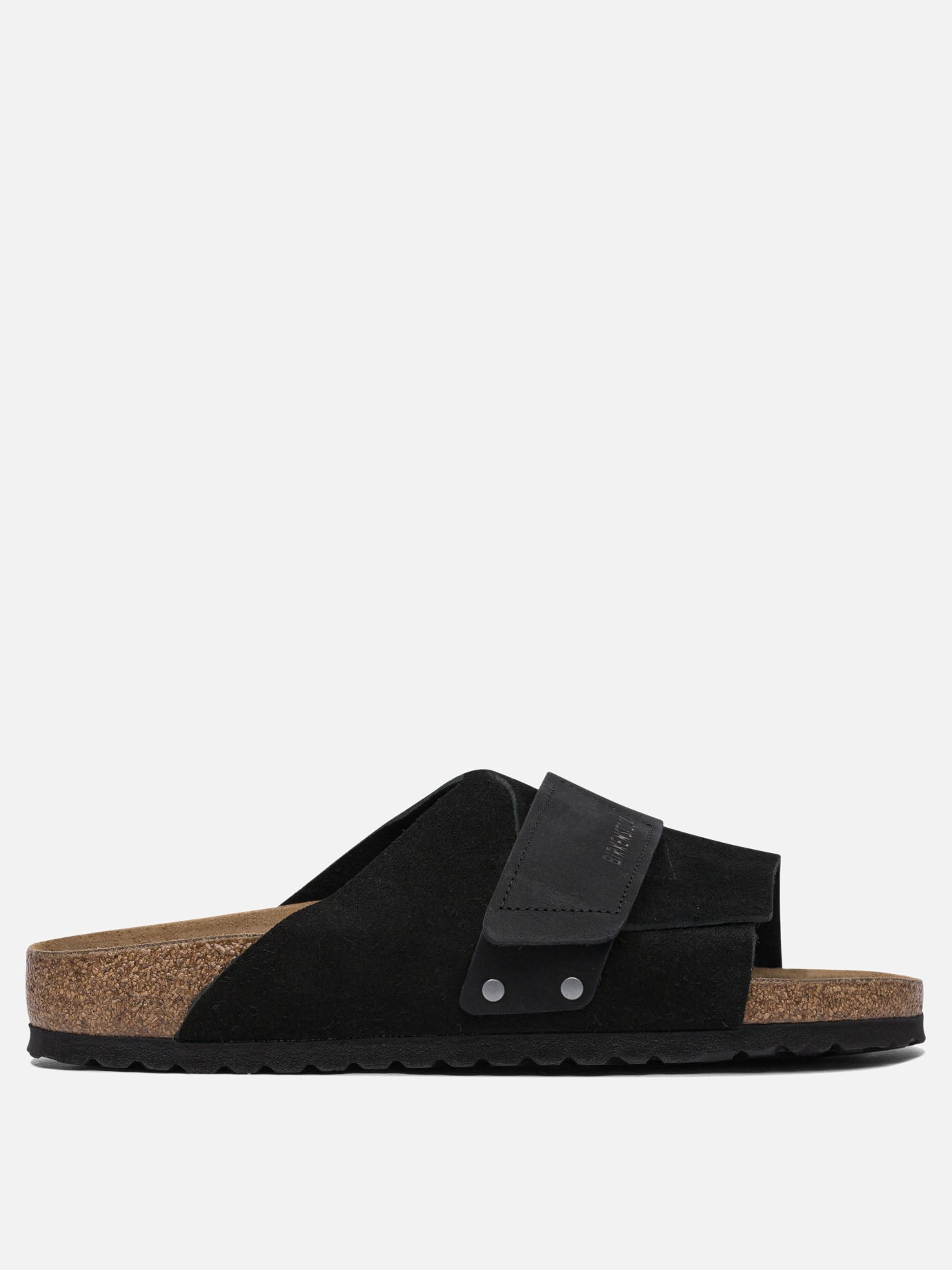 Slides 100% suede - 100% rubber  Black - Birkenstock Men | PDP | VIETTI Online Store | thumbnail