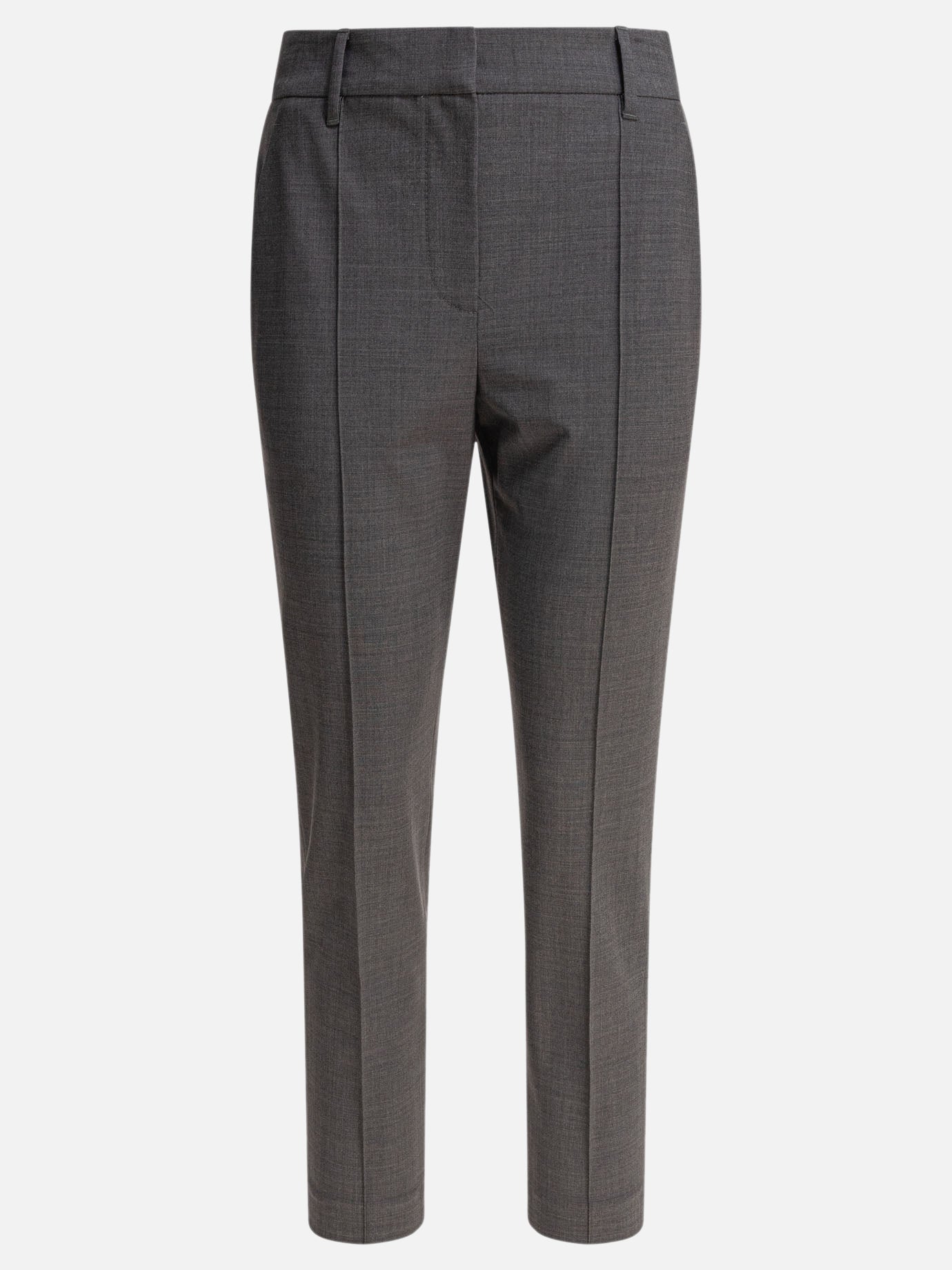 Tailored trousers Solid colour  Grey - Brunello Cucinelli Women | PDP | VIETTI Online Store | Zoom-Modal
