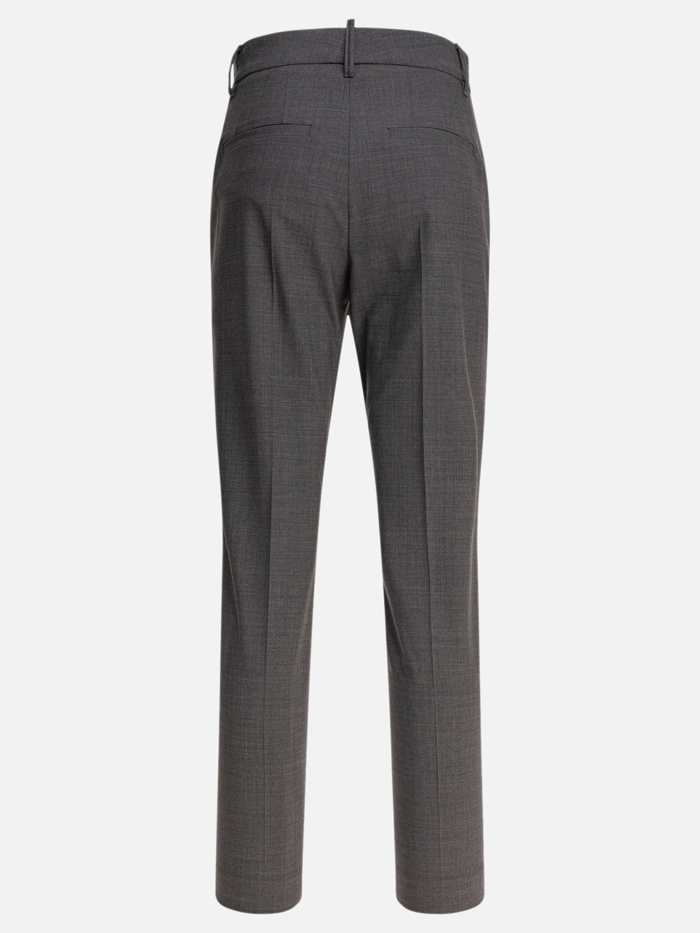 Tailored trousers Solid colour  Grey - Brunello Cucinelli Women | PDP | VIETTI Online Store | Zoom-Modal_2
