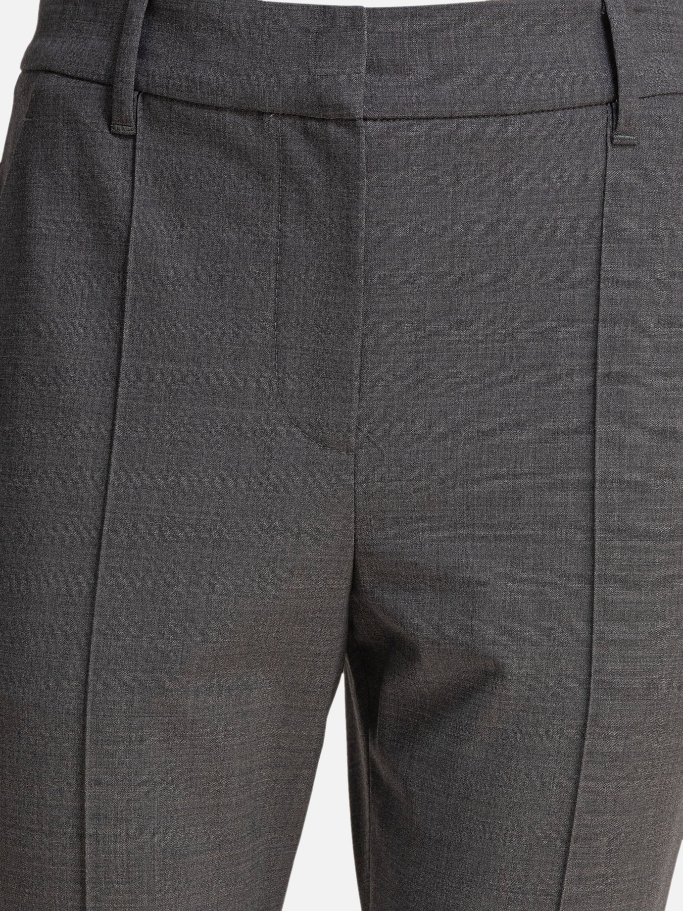 Tailored trousers Solid colour  Grey - Brunello Cucinelli Women | PDP | VIETTI Online Store | thumbnail_3