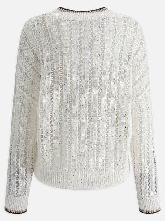 V neck sweaters Solid colour  White - Brunello Cucinelli Women | PLP | VIETTI Online Store | 2
