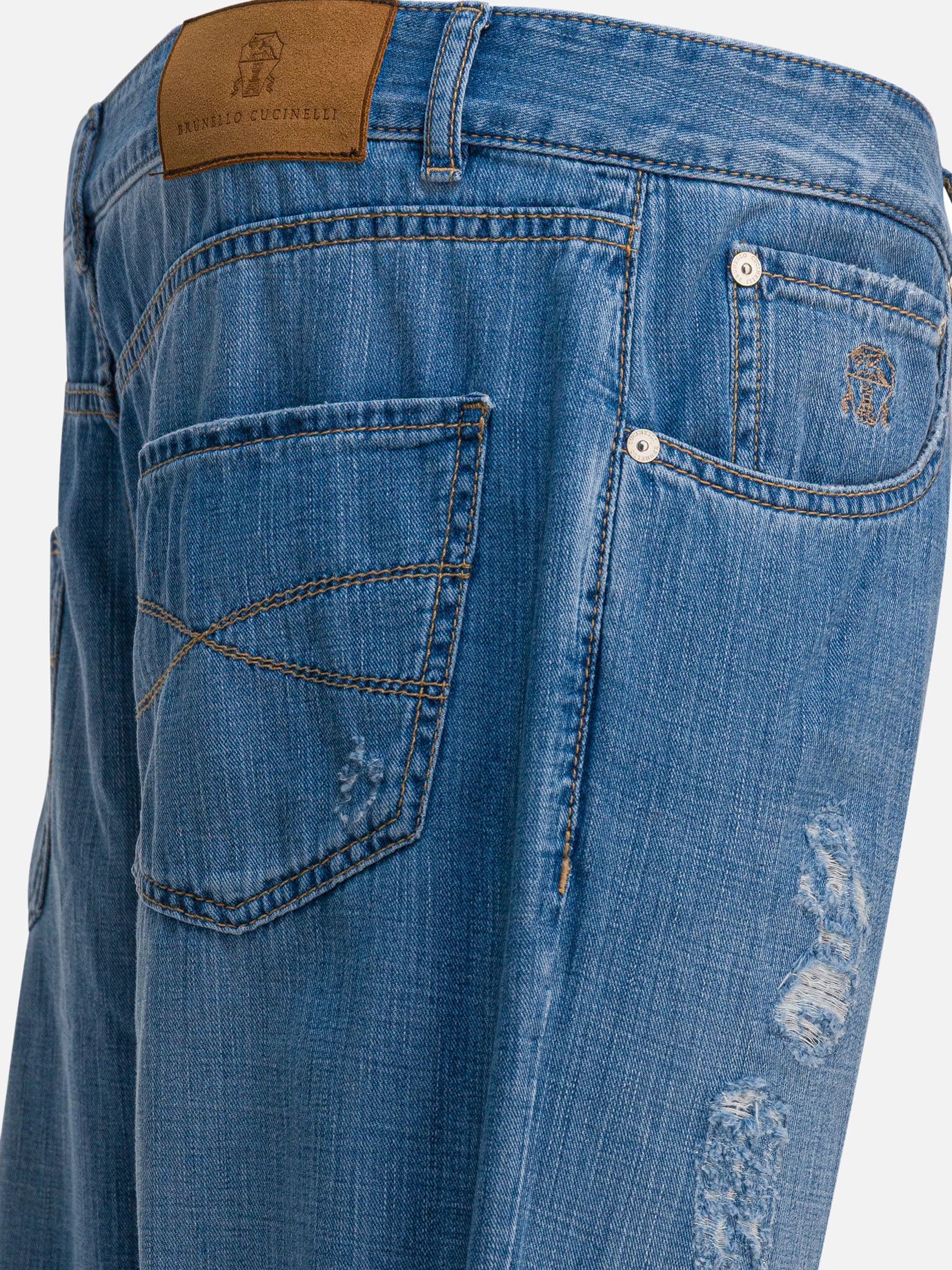 Straight-leg jeans Denim  Light blue - Brunello Cucinelli Men | PDP | VIETTI Online Store | Zoom-Modal_4
