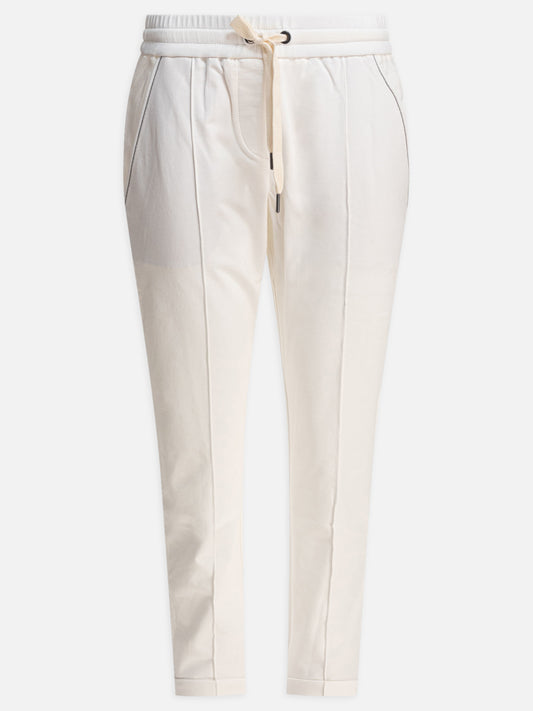 Sport trousers Solid colour  White - Brunello Cucinelli Women | PLP | VIETTI Online Store 
