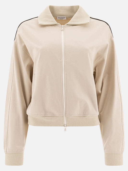 Full zip sweatshirts Solid colour  White - Brunello Cucinelli Women | PLP | VIETTI Online Store 
