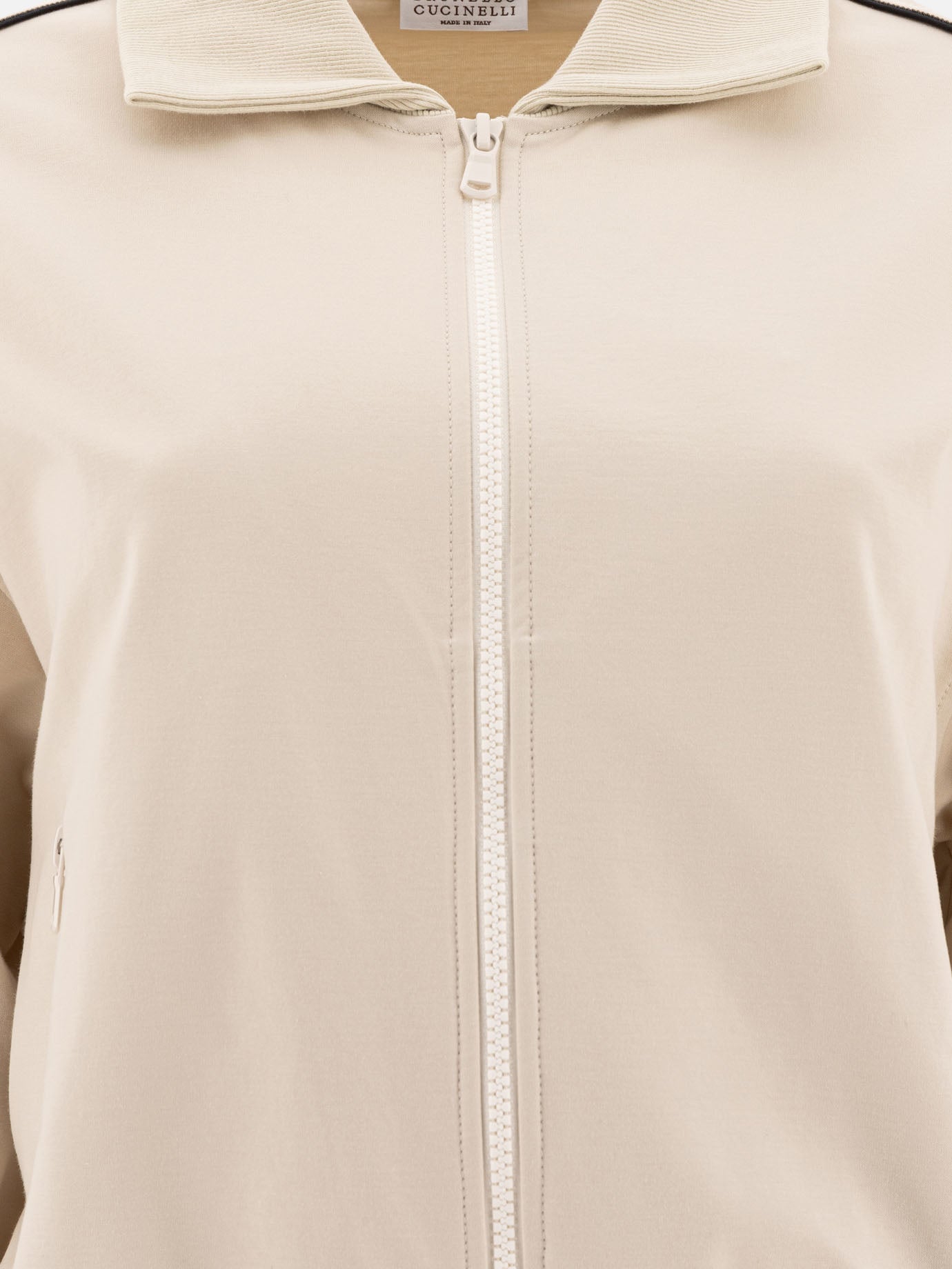 Full zip sweatshirts Solid colour  White - Brunello Cucinelli Women | PDP | VIETTI Online Store | thumbnail_3