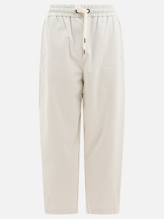 Sport trousers Solid colour  White - Brunello Cucinelli Women | PLP | VIETTI Online Store 
