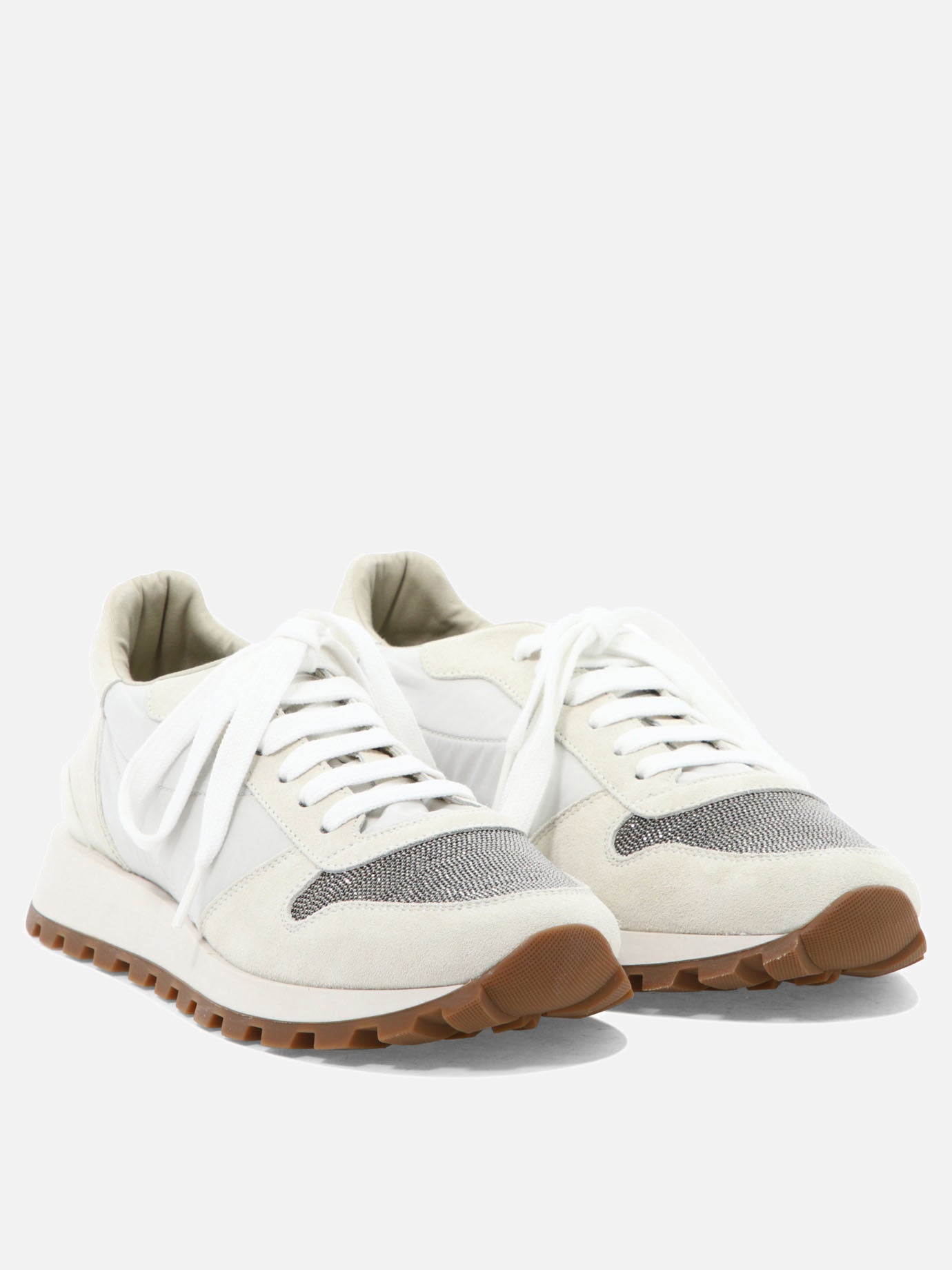 Low top sneakers 100% calf leather - 100% polyurethane  White - Brunello Cucinelli Women | PDP | VIETTI Online Store | thumbnail_2