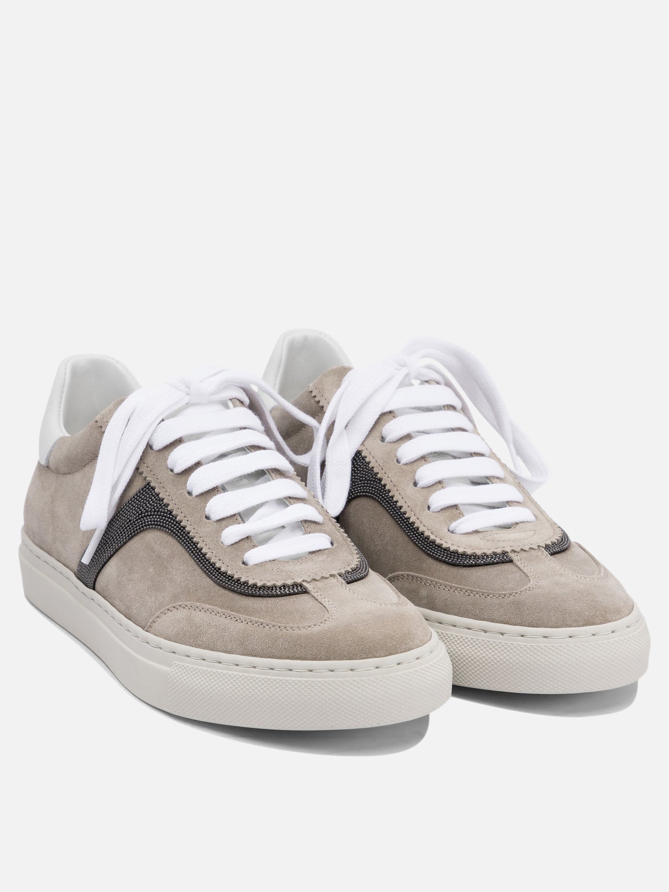 Low top sneakers 100% calf leather - 100% rubber  Grey - Brunello Cucinelli Women | PDP | VIETTI Online Store | Zoom-Modal_2
