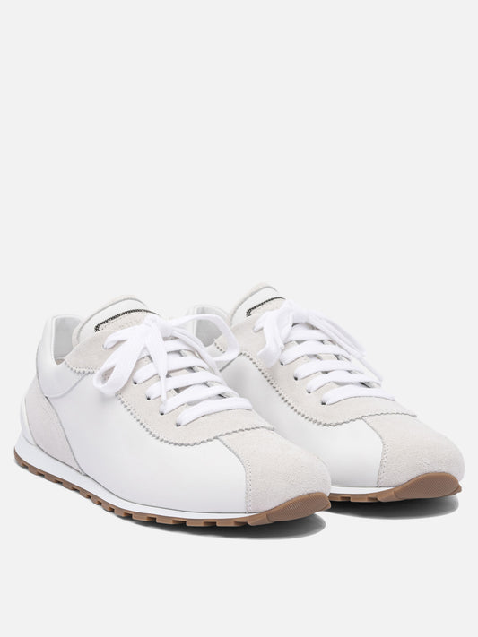 Low top sneakers 100% leather - 100% rubber  White - Brunello Cucinelli Women | PDP | VIETTI Online Store | 2

