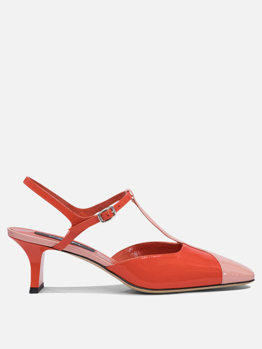Heeled sandals 100% calf leather - 100% calf  Red - Carel Women | PDP | VIETTI Online Store 
