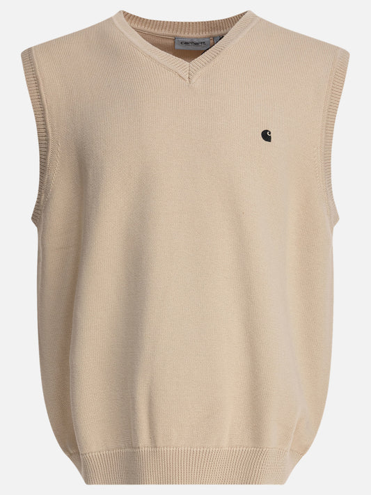 V neck sweaters Logo  Beige - Carhartt WIP Men | PLP | VIETTI Online Store 
