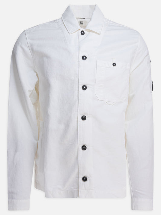 C.P. Company Cotton and linen overshirt 19575647_S White 1
