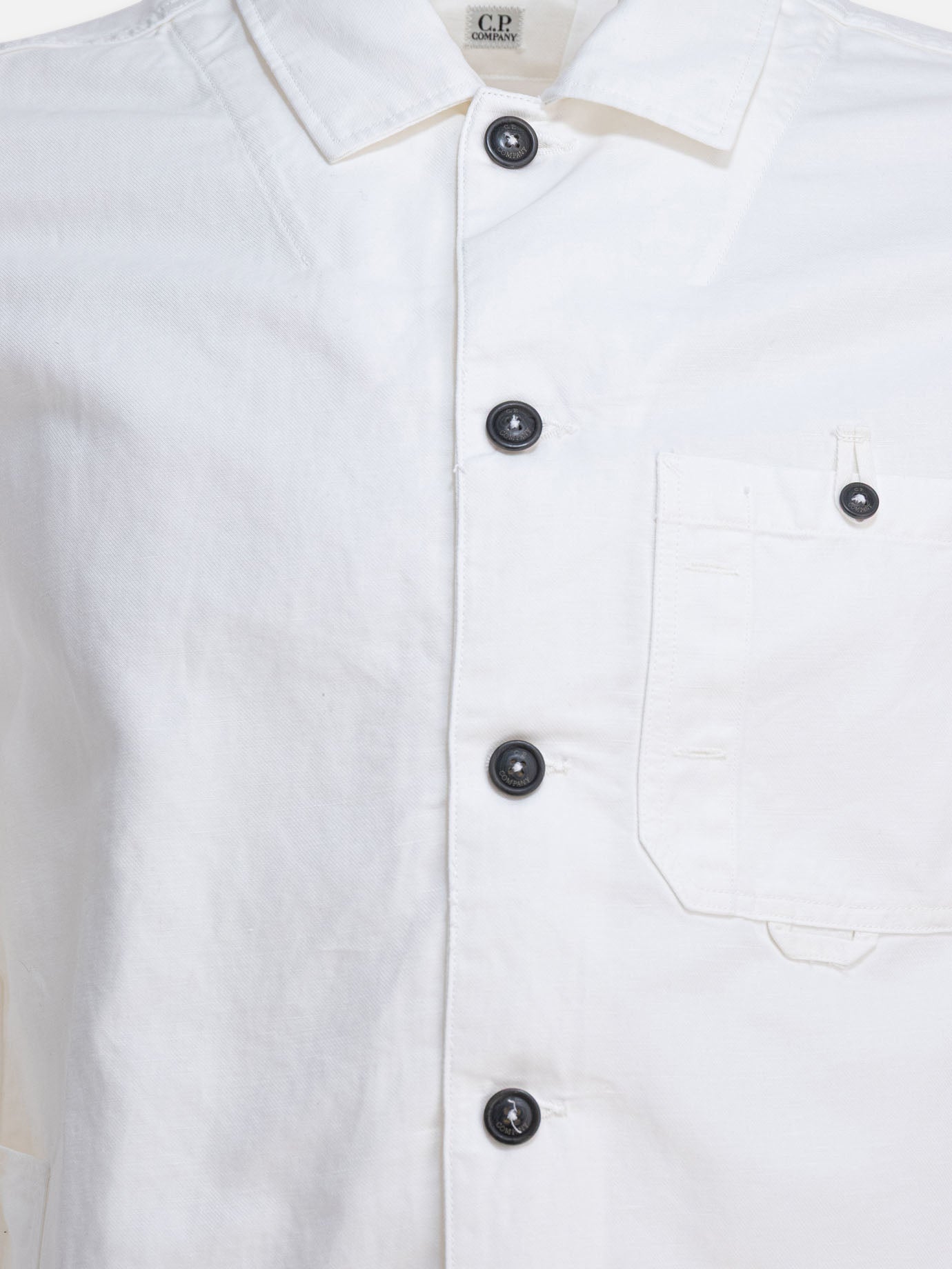 C.P. Company Cotton and linen overshirt 19575647_L White thumbnail_3