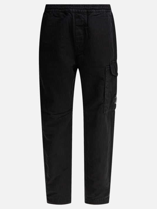 C.P. Company Cotton and linen cargo trousers 17151095_48 Black 1