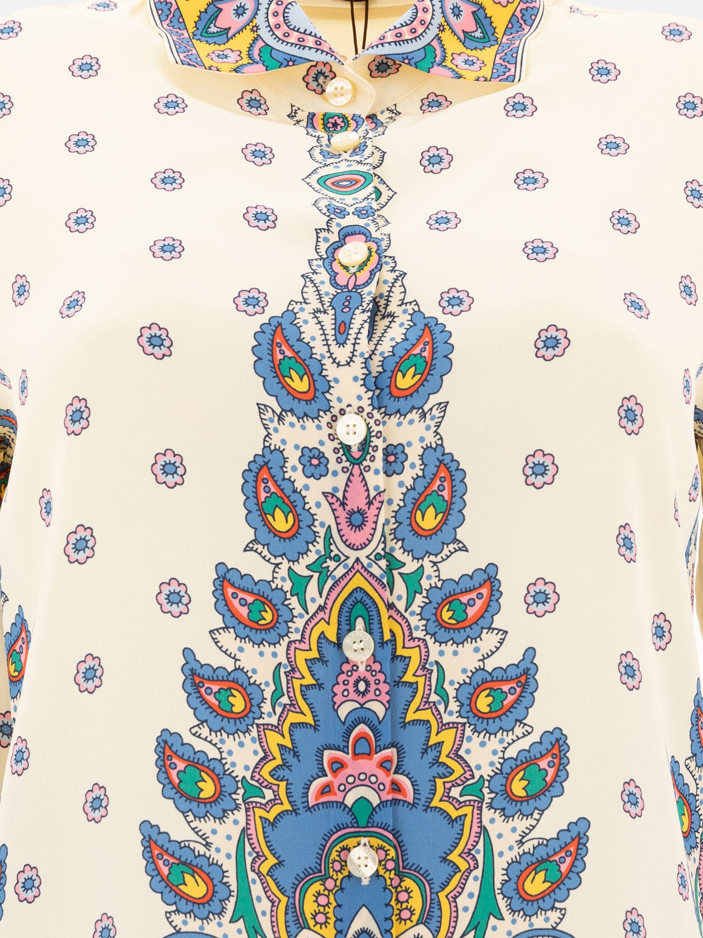 Etro Silk shirt with print Beige