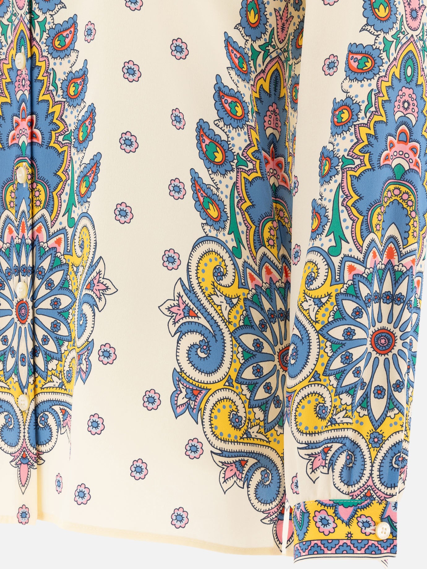 Etro Silk shirt with print Beige