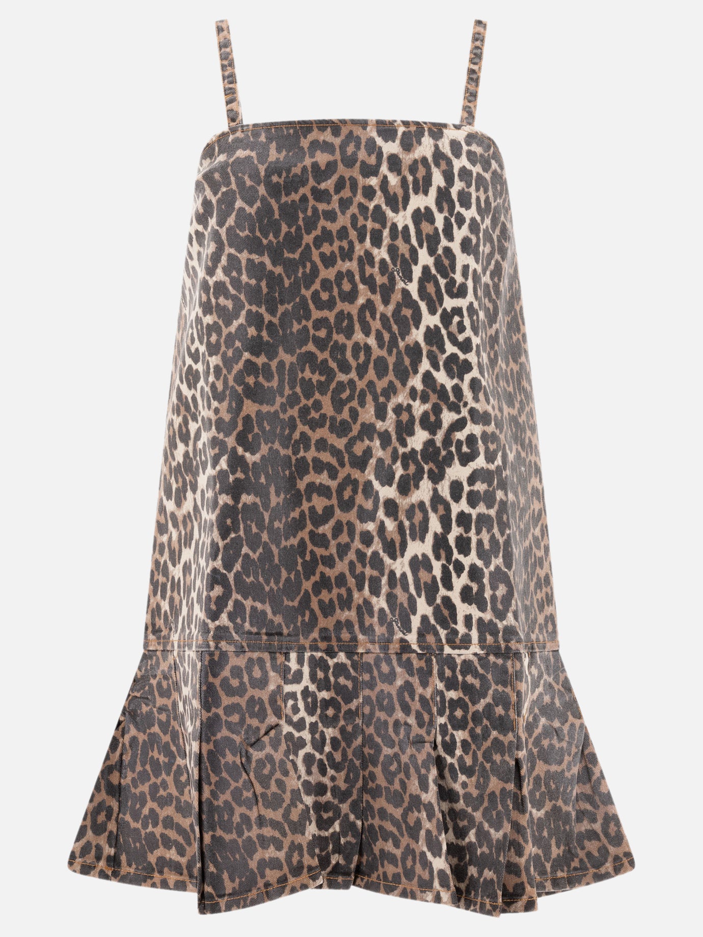 Mini dresses Animal print  Brown - Ganni Women | PDP | VIETTI Online Store | Zoom-Modal
