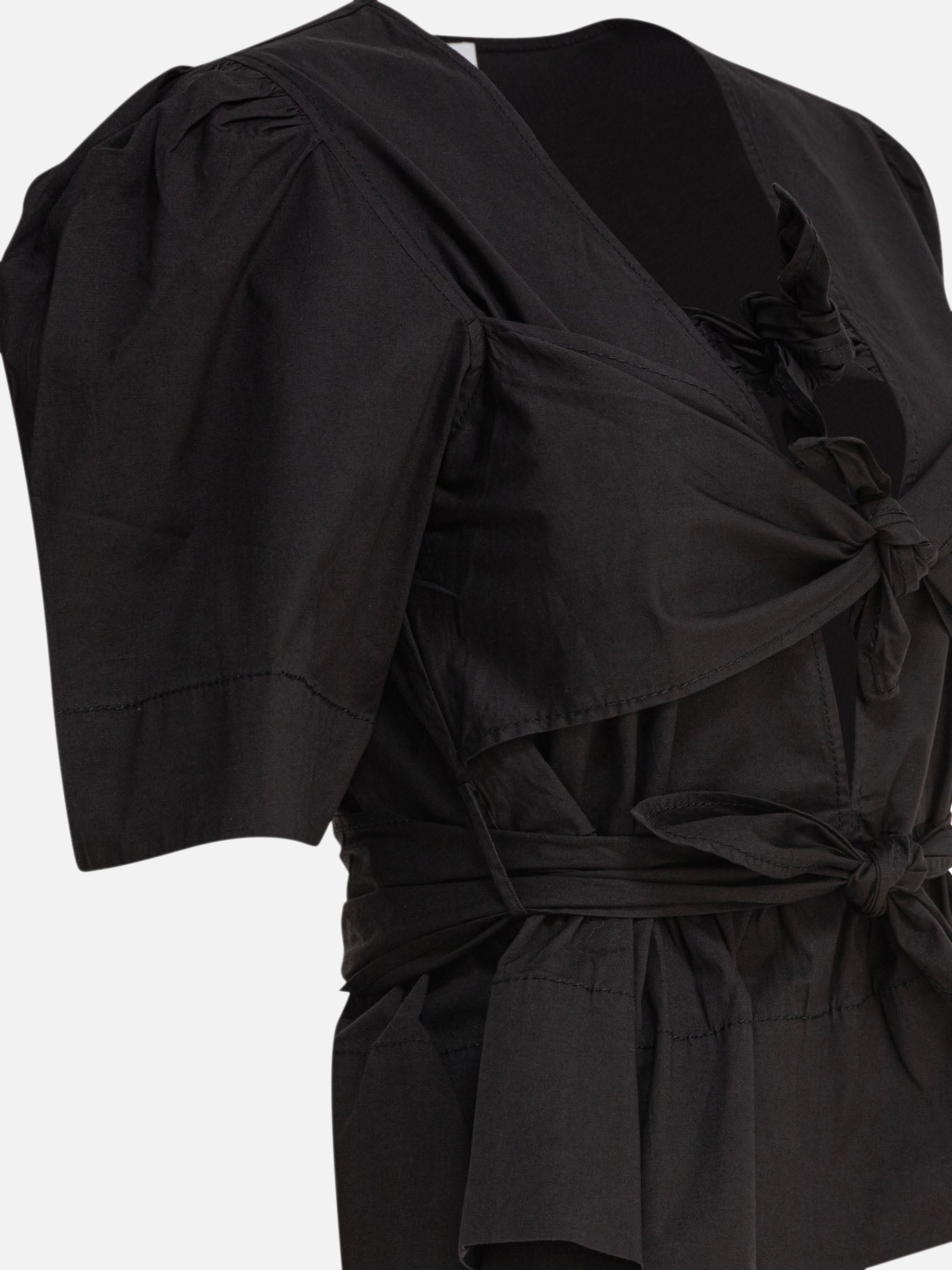 Blouses Solid colour  Black - Ganni Women | PDP | VIETTI Online Store | thumbnail_4