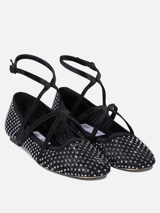 Classic ballet flats 80% polyamide 20% leather - 95% leather 5% rubber  Black - Jimmy Choo Women | PLP | VIETTI Online Store | 2
