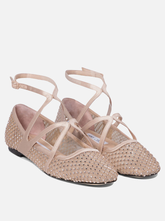 Classic ballet flats 80% polyamide 20% leather - 95% leather 5% rubber  Pink - Jimmy Choo Women | PLP | VIETTI Online Store | 2
