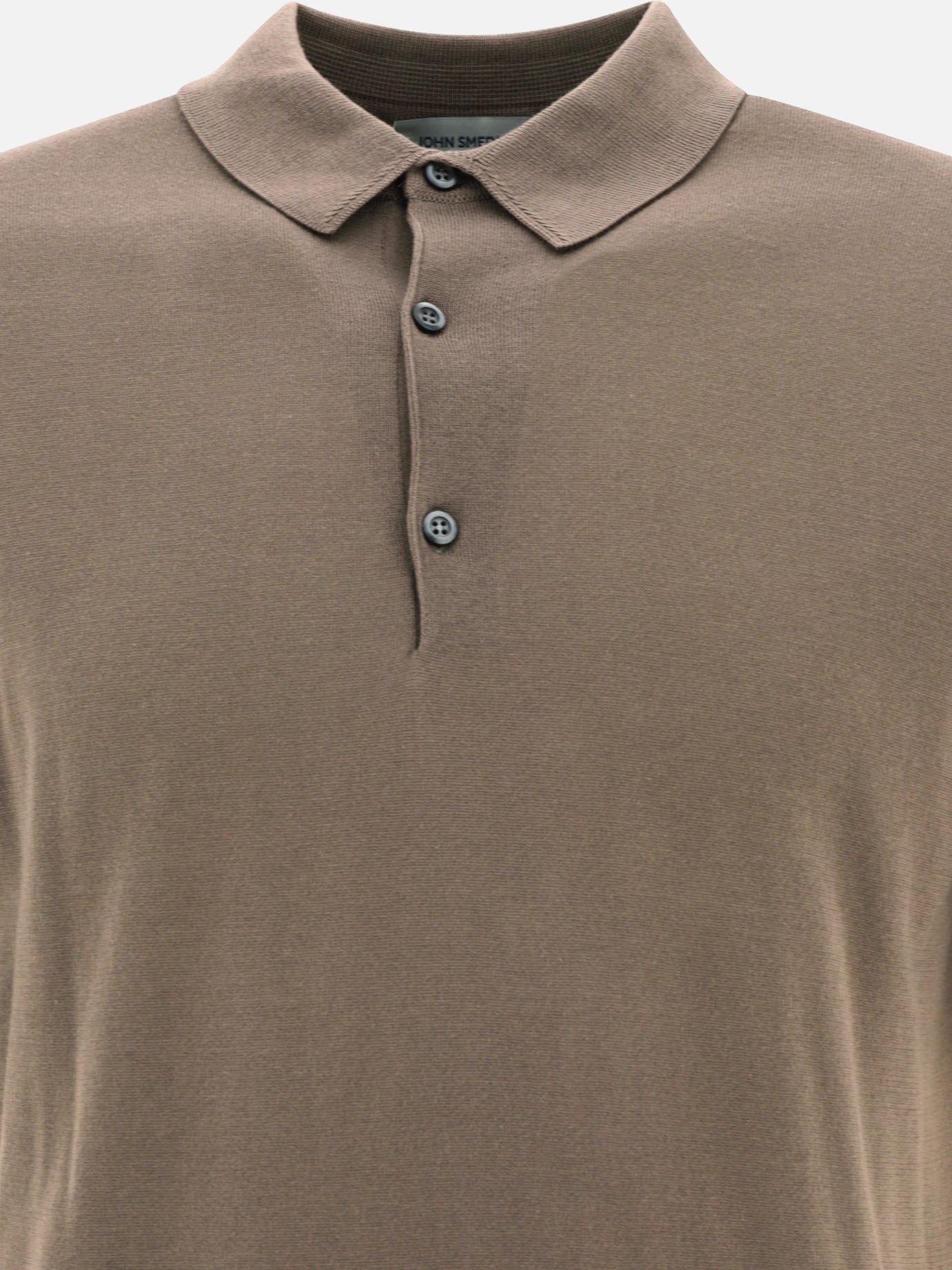Polo shirts with buttons Solid colour  Brown - John Smedley Men | PDP | VIETTI Online Store | thumbnail_3