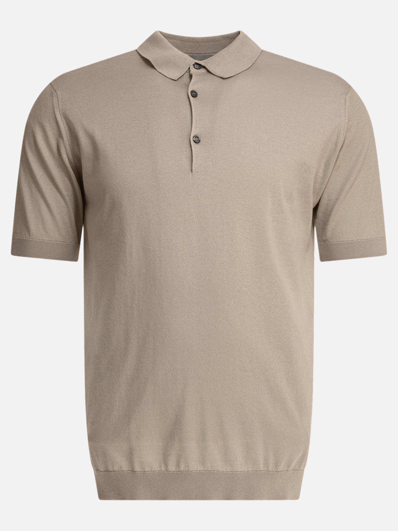 Polo shirts with buttons Solid colour  Beige - John Smedley Men | PDP | VIETTI Online Store | thumbnail