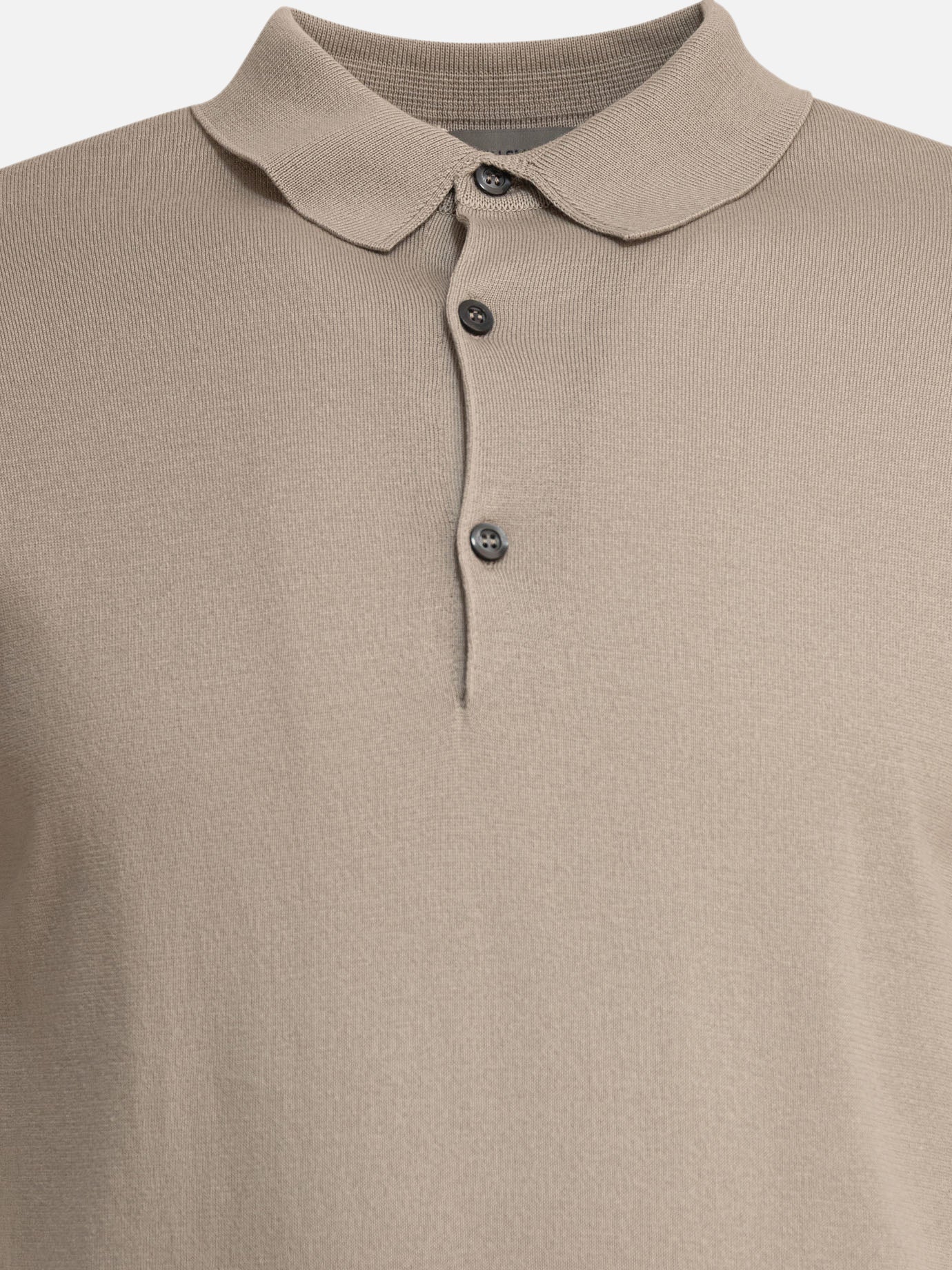 Polo shirts with buttons Solid colour  Beige - John Smedley Men | PDP | VIETTI Online Store | thumbnail_3