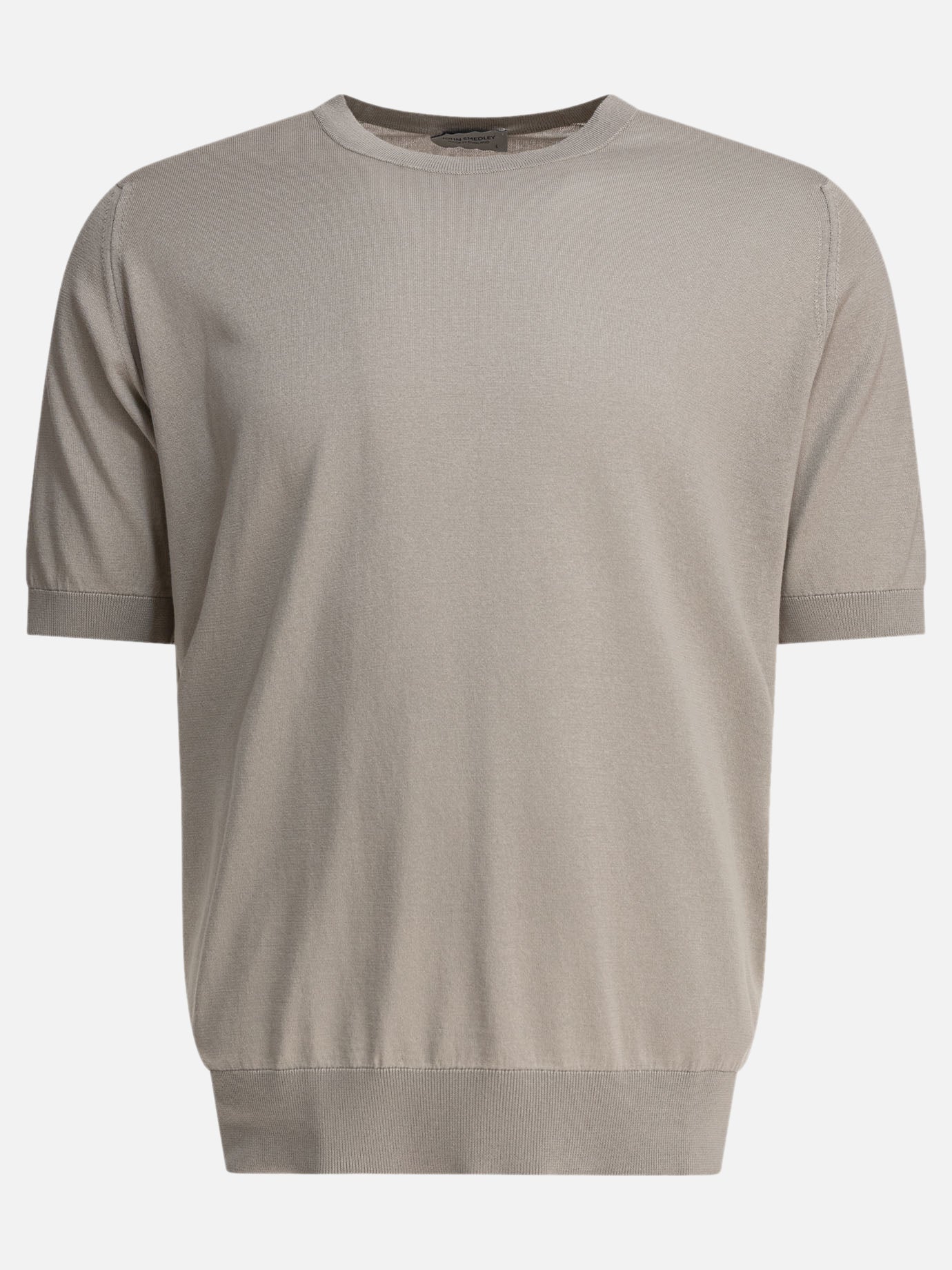 Crewneck t-shirts Solid colour  Grey - John Smedley Men | PDP | VIETTI Online Store | thumbnail