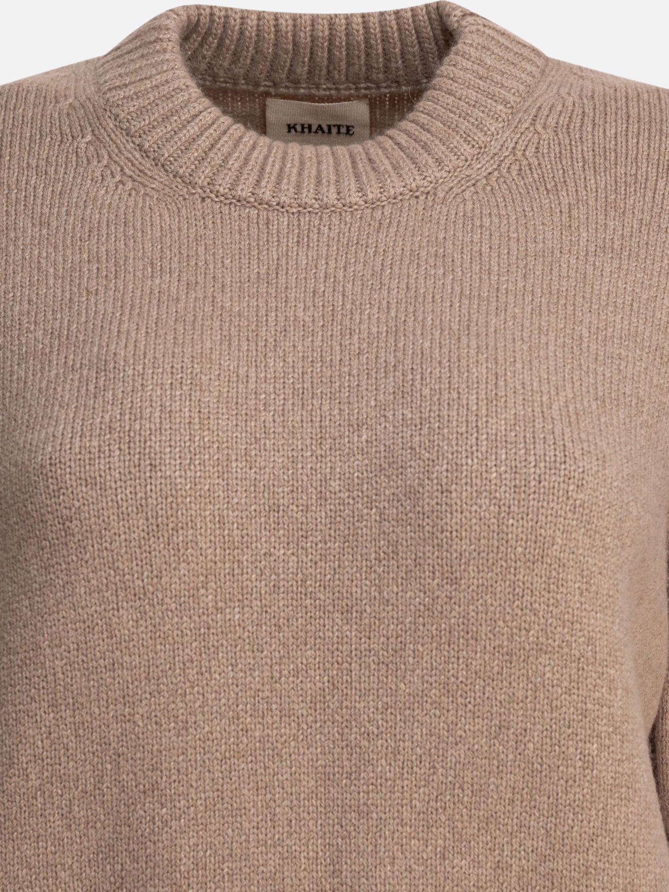 Crewneck sweaters Solid colour  Beige - Khaite Women | PDP | VIETTI Online Store | thumbnail_3