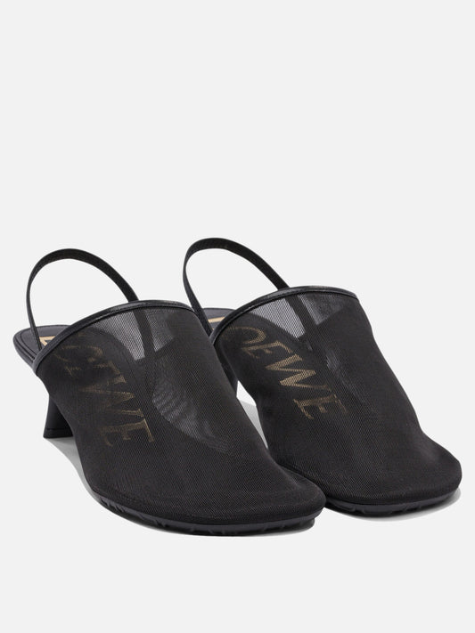 Loewe "Petal" 45mm mules 18788651_36 Black 2