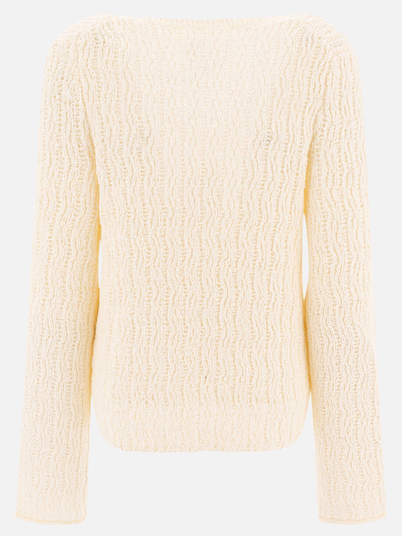 V neck sweaters Textured knit  White - Loulou Studio Women | PDP | VIETTI Online Store | thumbnail_2