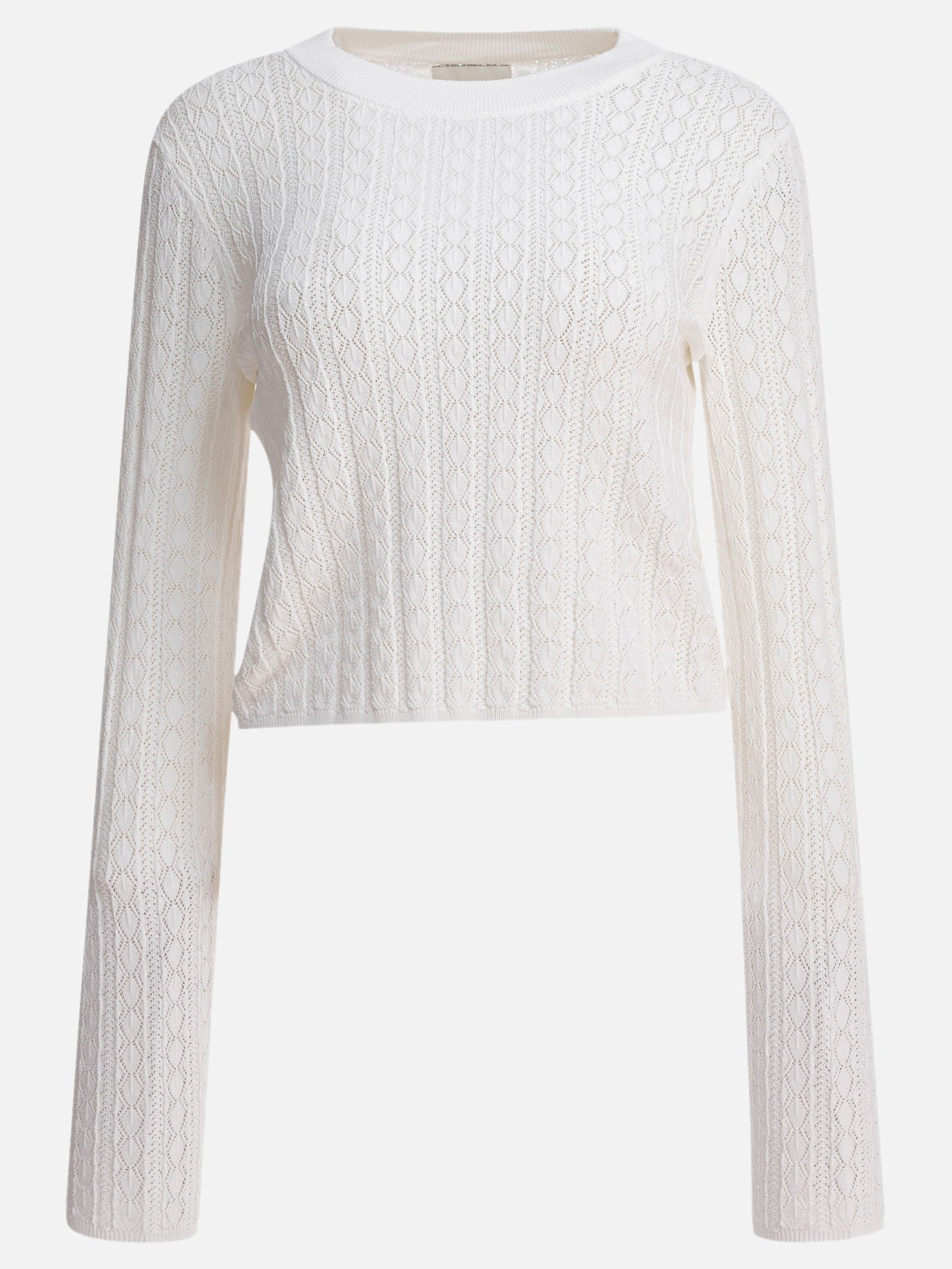 Crewneck sweaters Textured knit  White - Loulou Studio Women | PDP | VIETTI Online Store | Zoom-Modal
