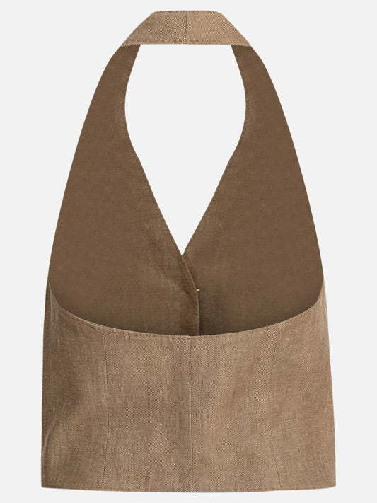 Max Mara Linen botavia vest 14135374_38 Beige 2