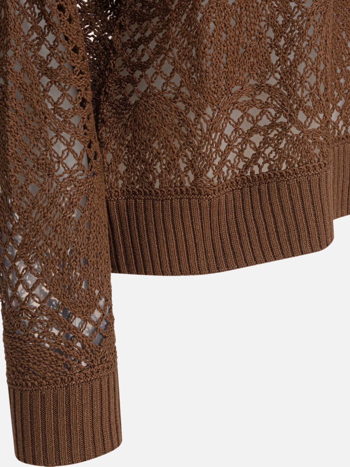 Crewneck sweaters Textured knit  Brown - Max Mara Women | PDP | VIETTI Online Store | Zoom-Modal_4
