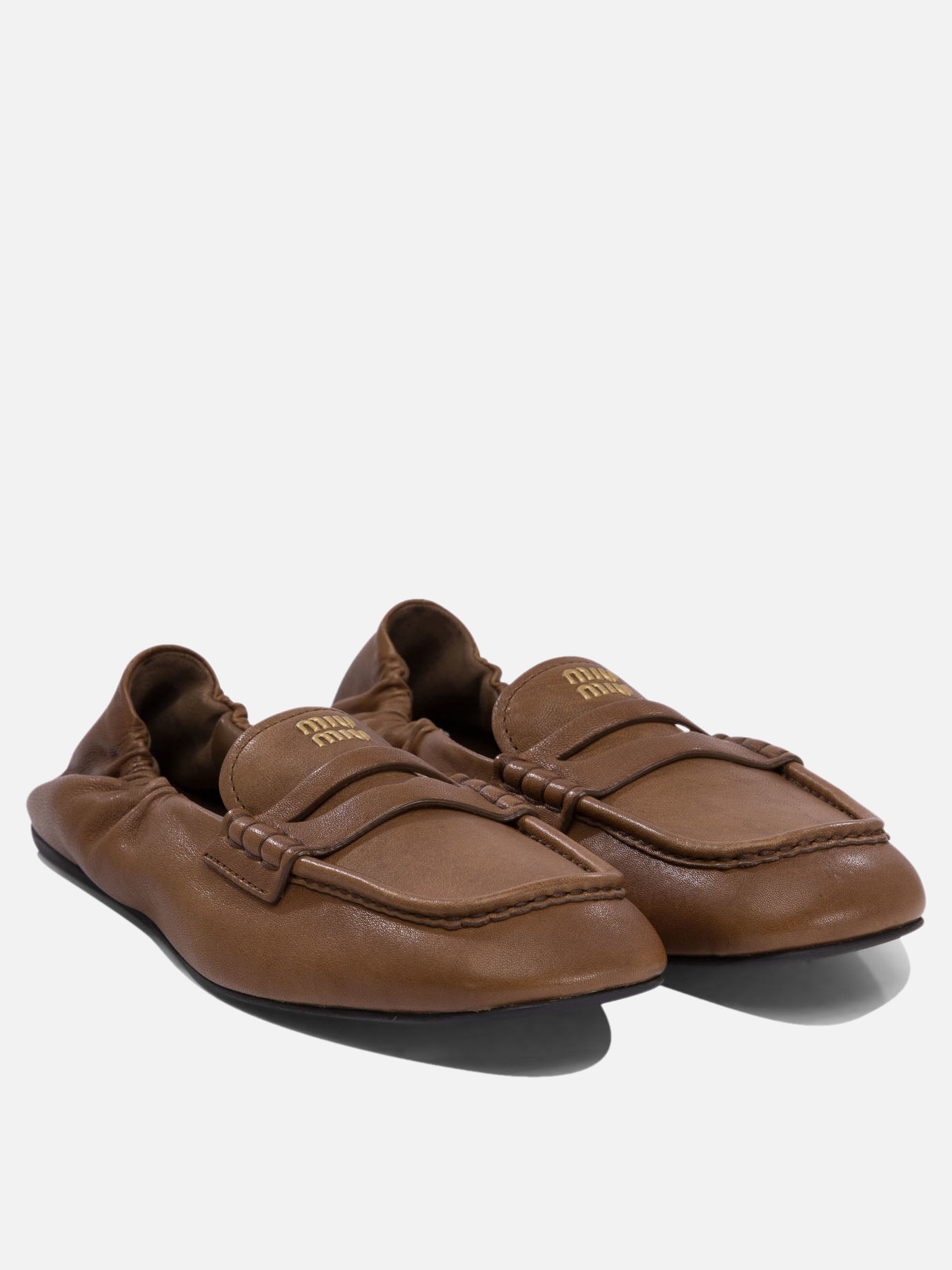 Miu Miu &quot;Ruches&quot; loafers 12415977_36 Brown thumbnail_2