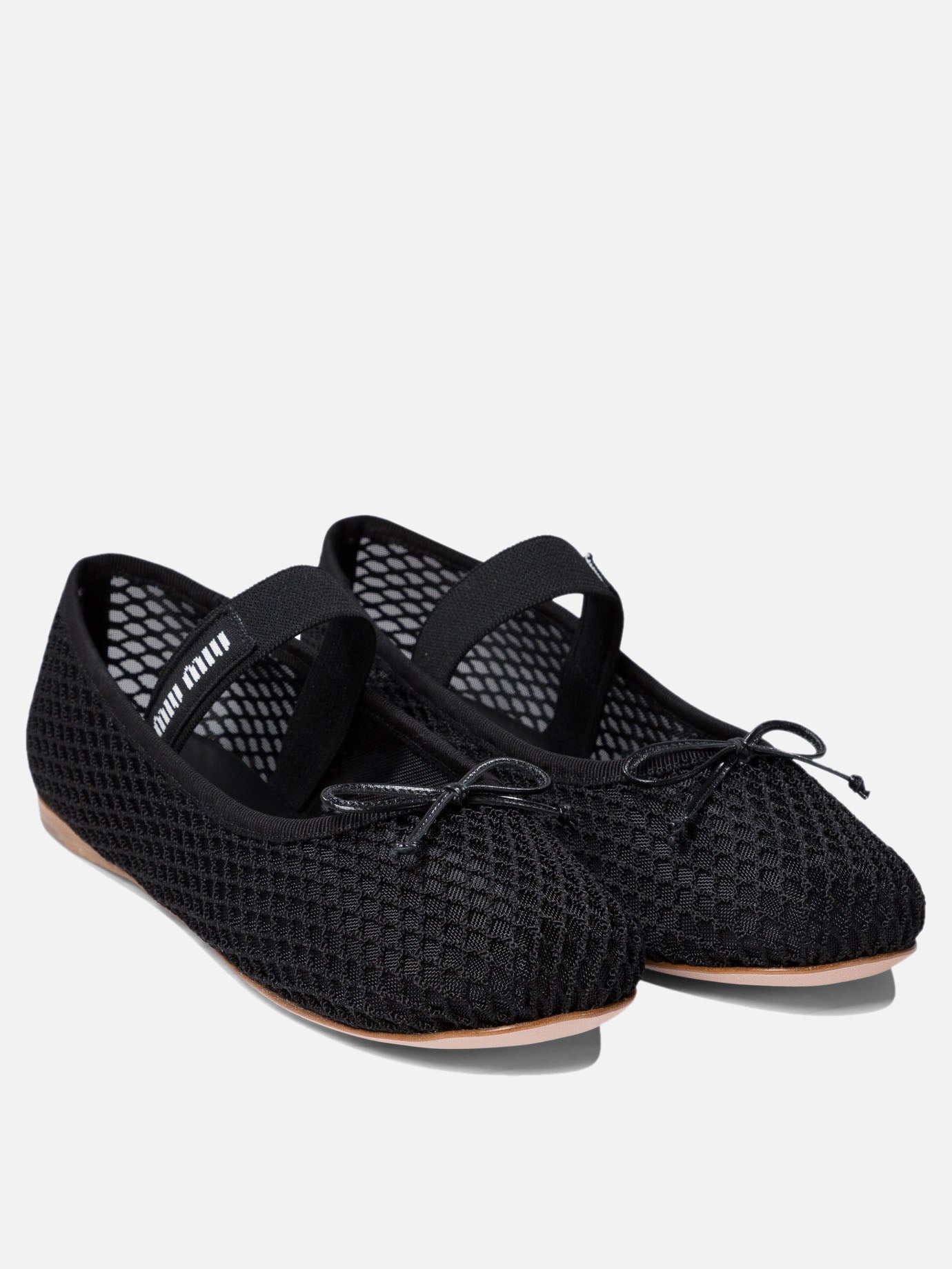Miu Miu Mesh fabric ballet flats 19701796_36 Black thumbnail_2